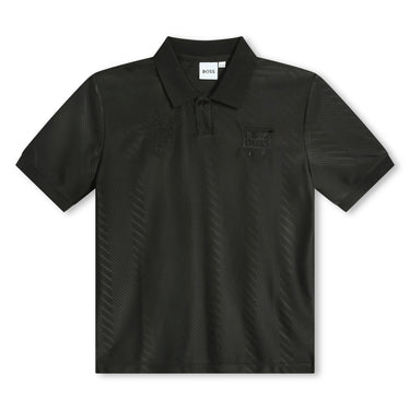 Playera Polo para niño y adolescente Boss negra